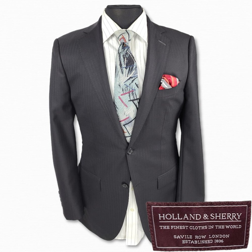 Holland & Sherry Custom Tailored Multi Stripped Blazer Sports Coat 38R